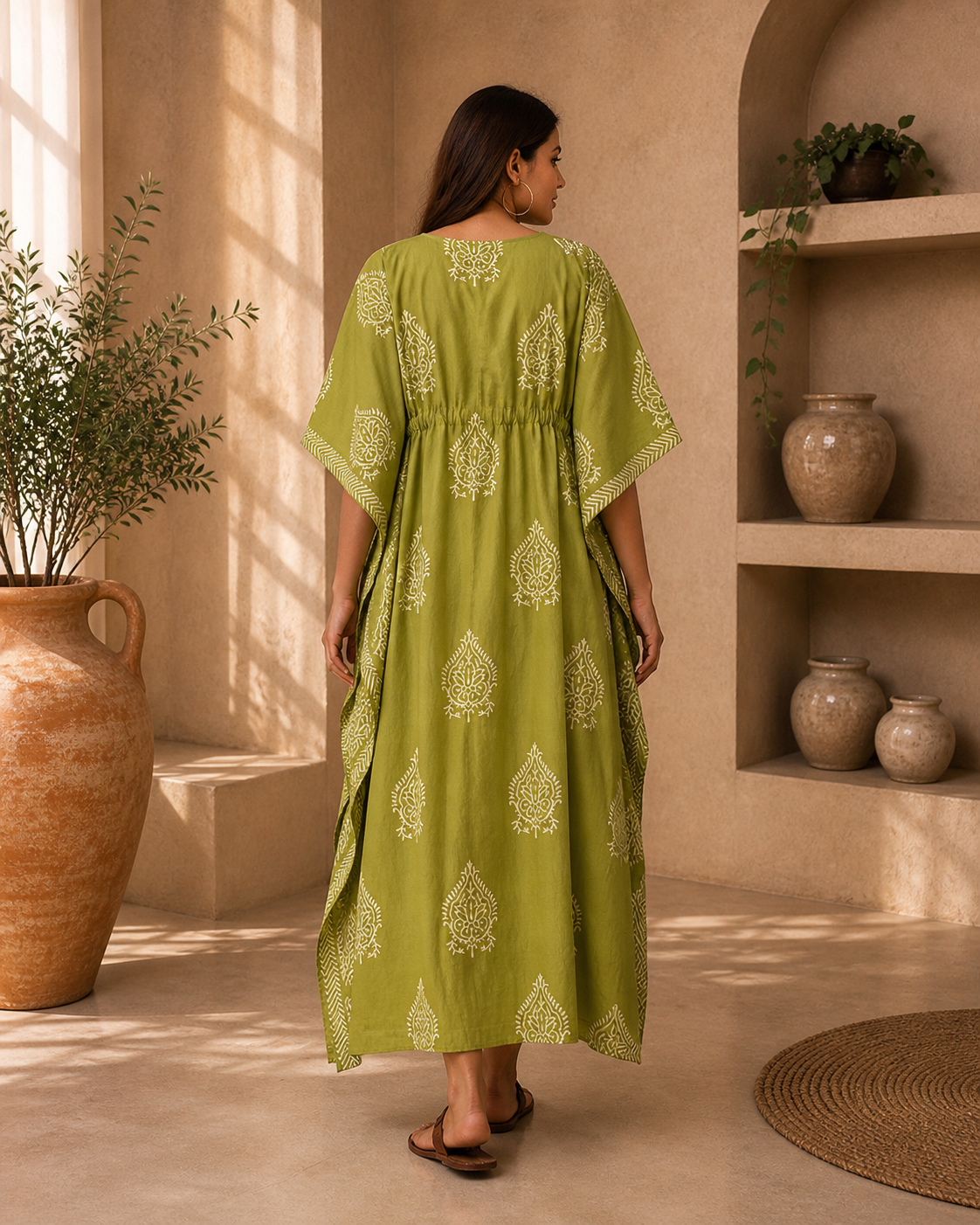 Lemon Green Maternity Kaftan for Women