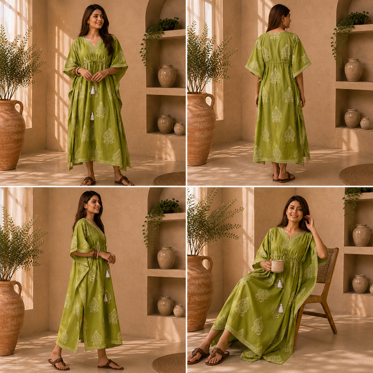 Lemon Green Maternity Kaftan for Women