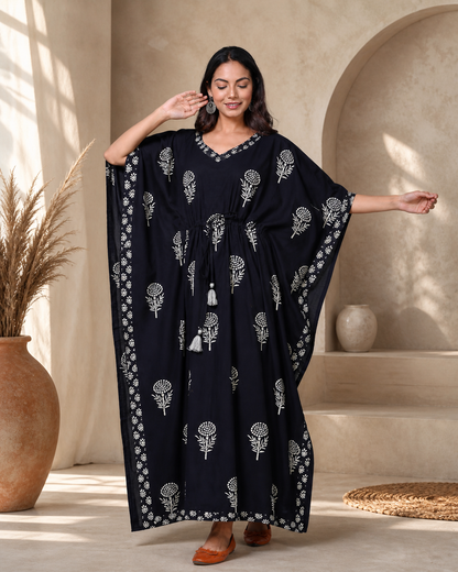 Premium Black Kaftan Dress for Women