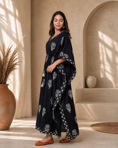 Premium Black Kaftan Dress for Women