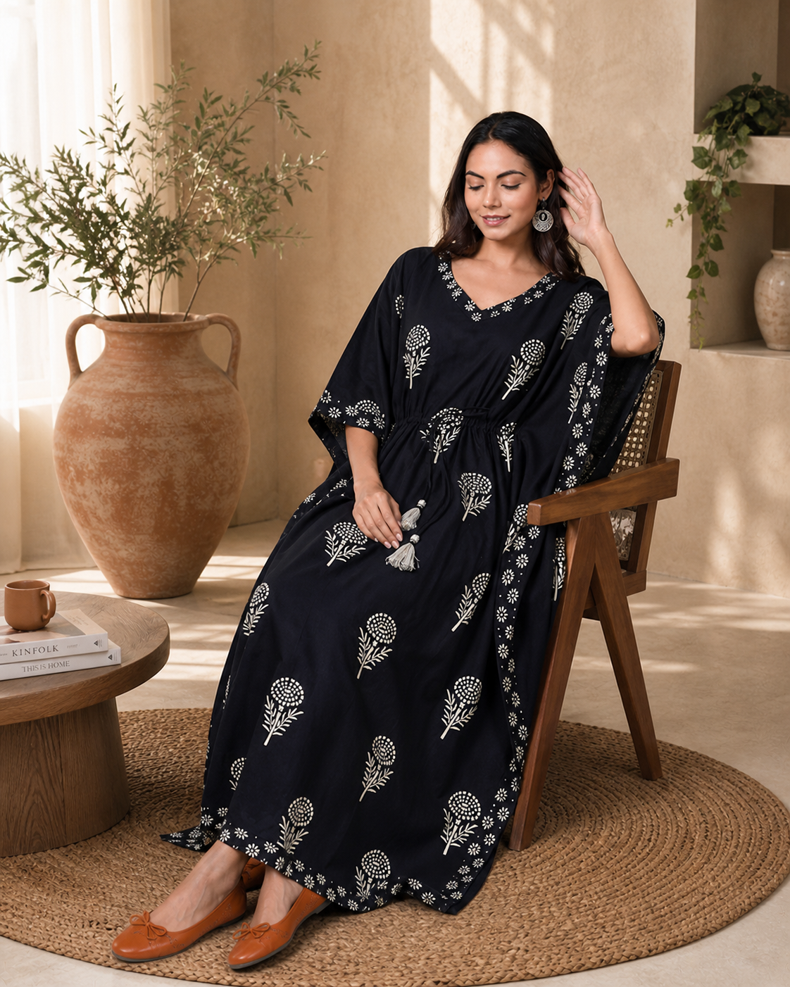 Premium Black Kaftan Dress for Women