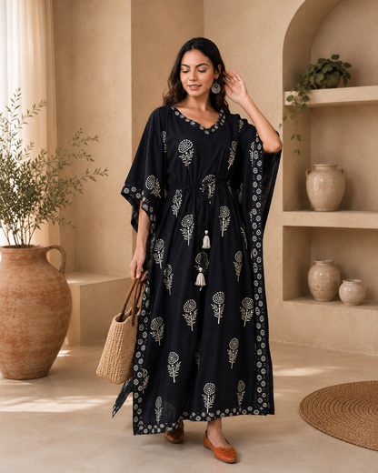 Premium Black Kaftan Dress for Women