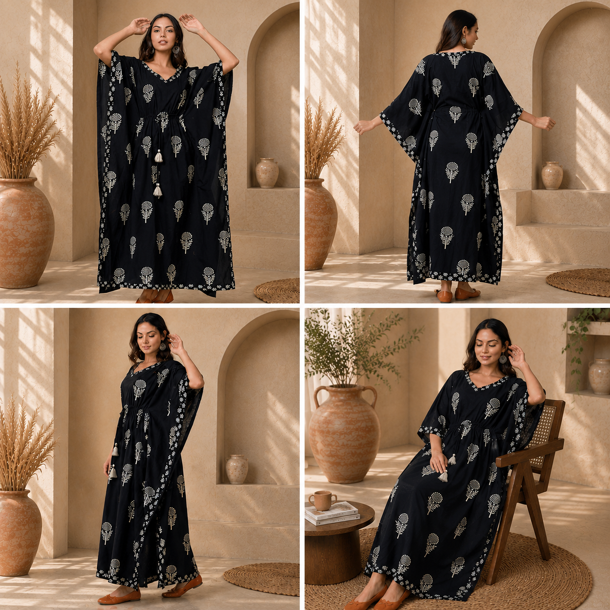 Premium Black Kaftan Dress for Women