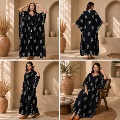Premium Black Kaftan Dress for Women